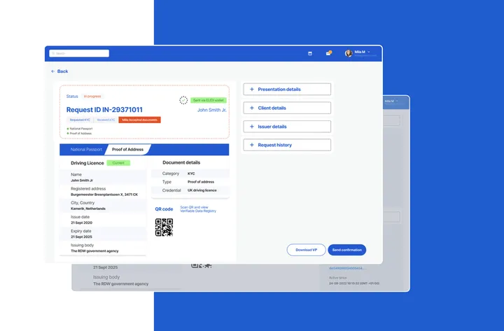 Truvity credential request screen